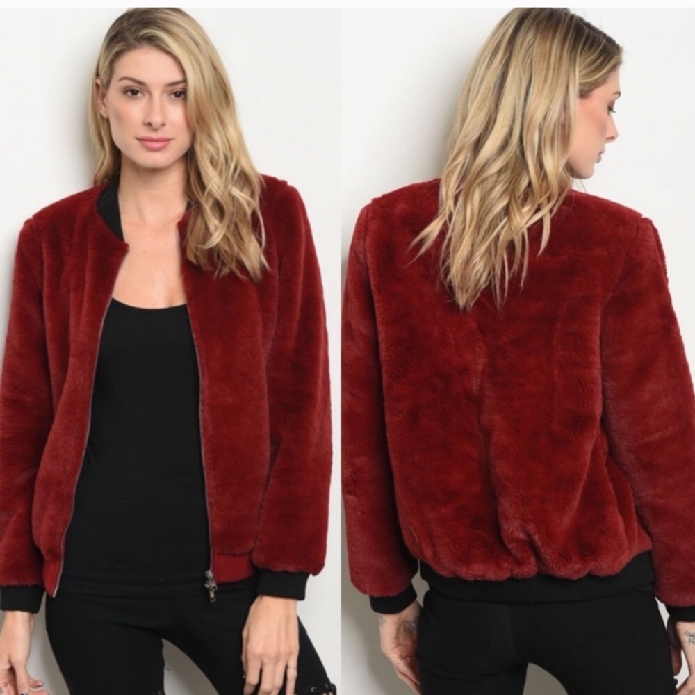 Faux Fur Bomber Jacket